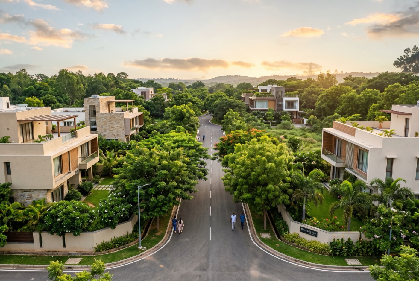 Green, low-density villa-plot area near Shankarpally