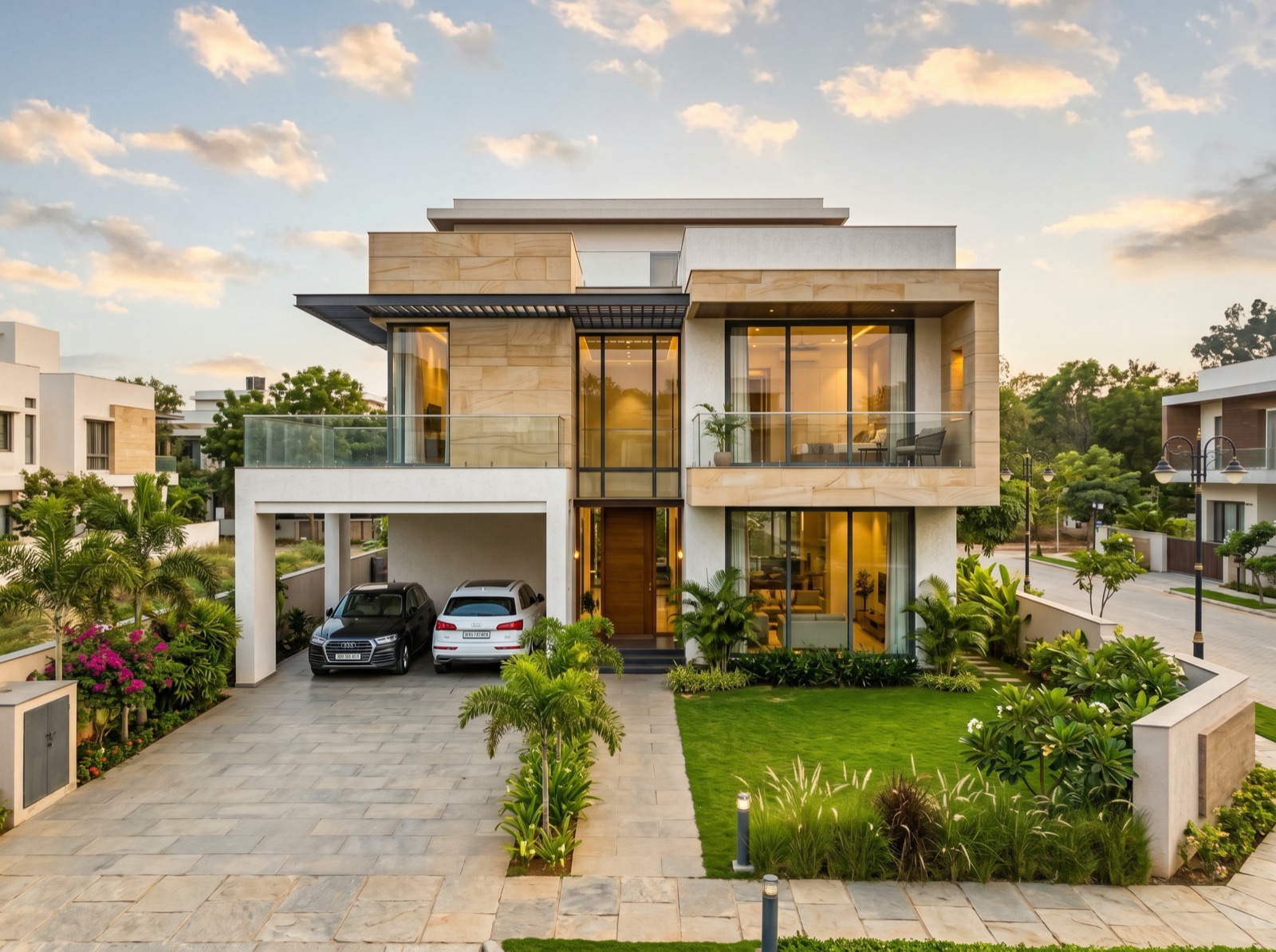 A modern independent villa in a gated community